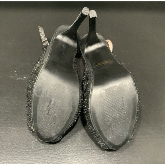 Bella Luna Black Rhinestone Sling-Back Size 10 Pumps - Picture 5 of 6